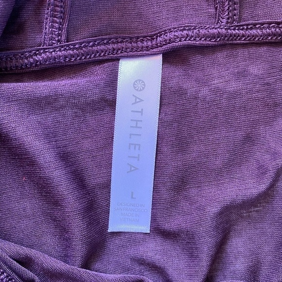 Athleta Purple Vapor Hooded Sheer Pullover Cropped Tee Sz: Large - Picture 8 of 9